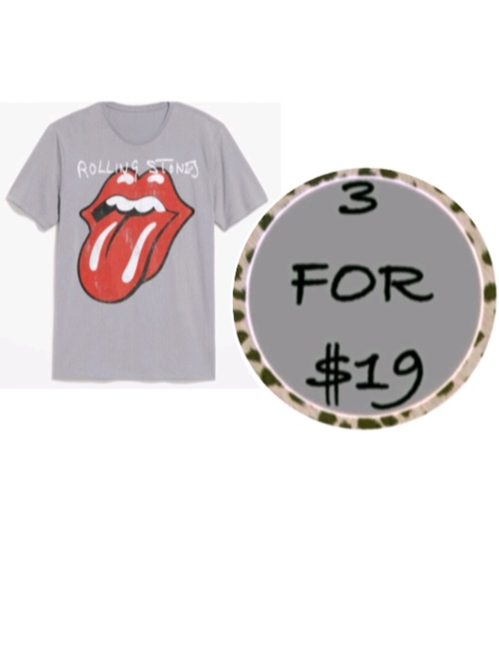 3/$19 Old Navy Rolling Stones short sleeve T-shirt